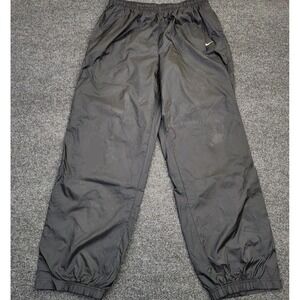 Vintage Y2k Nike Mens XL Black Track Sweat Pants Swoosh Ankle Zip Baggy Loose